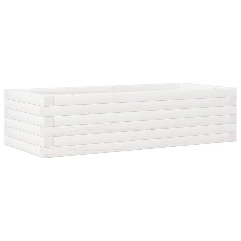 vidaXL fehér tömör fenyőfa kerti virágláda 90 x 40 x 23 cm