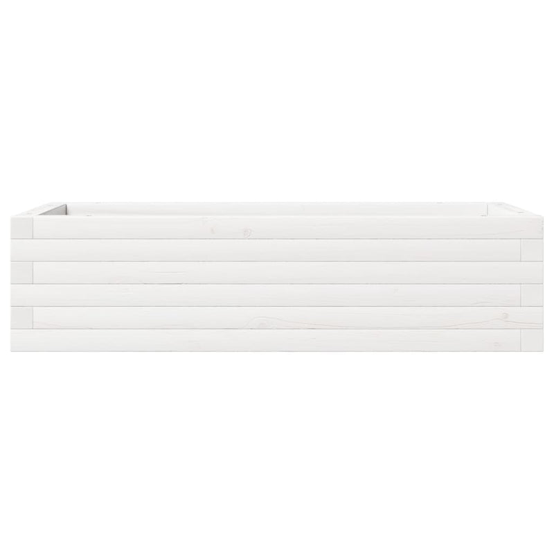 vidaXL fehér tömör fenyőfa kerti virágláda 90 x 40 x 23 cm