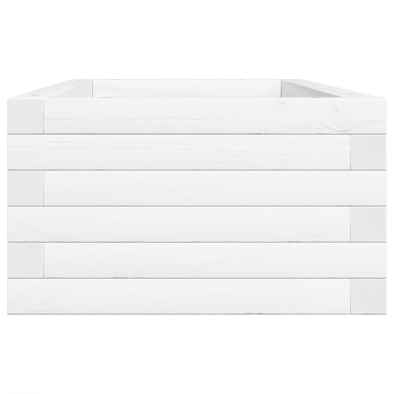 vidaXL fehér tömör fenyőfa kerti virágláda 90 x 40 x 23 cm