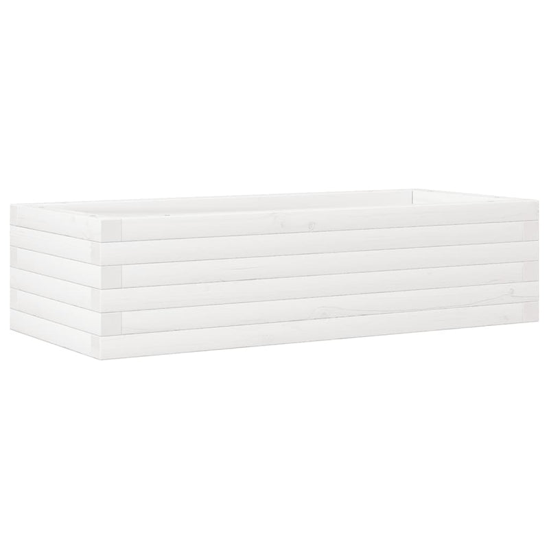 vidaXL fehér tömör fenyőfa kerti virágláda 90 x 40 x 23 cm