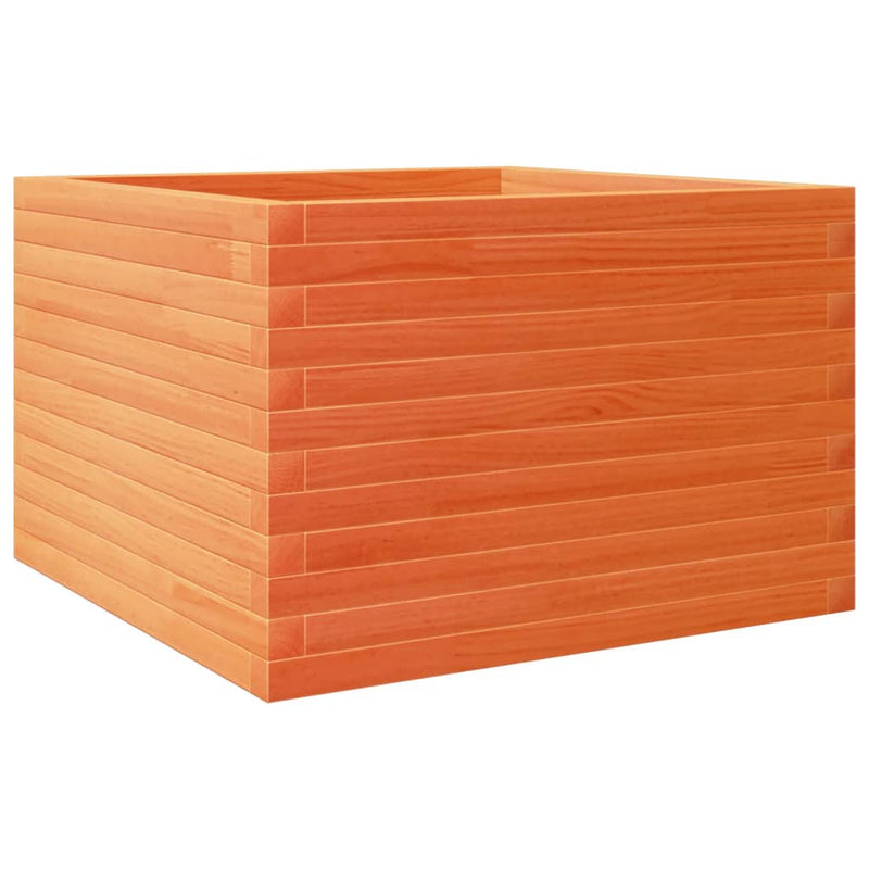 vidaXL viaszbarna tömör fenyőfa kerti virágláda 70x70x45,5 cm