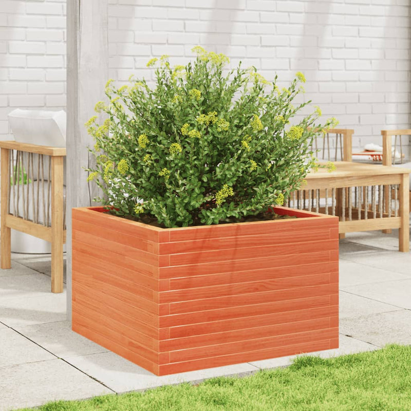 vidaXL viaszbarna tömör fenyőfa kerti virágláda 70x70x45,5 cm