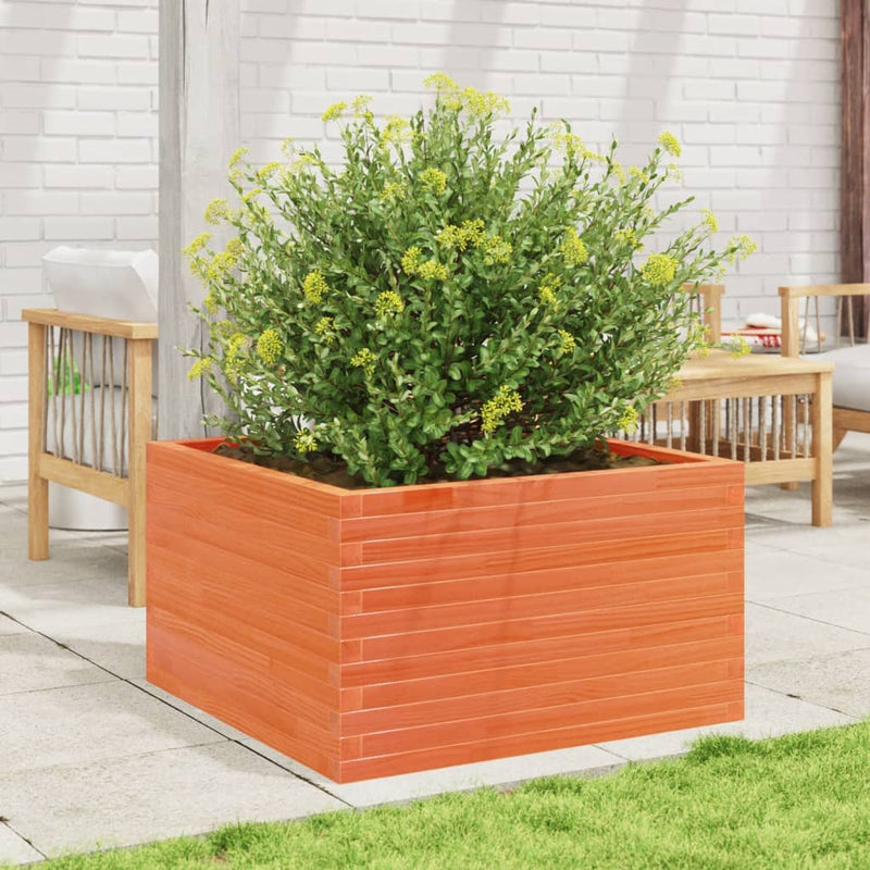 vidaXL viaszbarna tömör fenyőfa kerti virágláda 80x80x45,5 cm