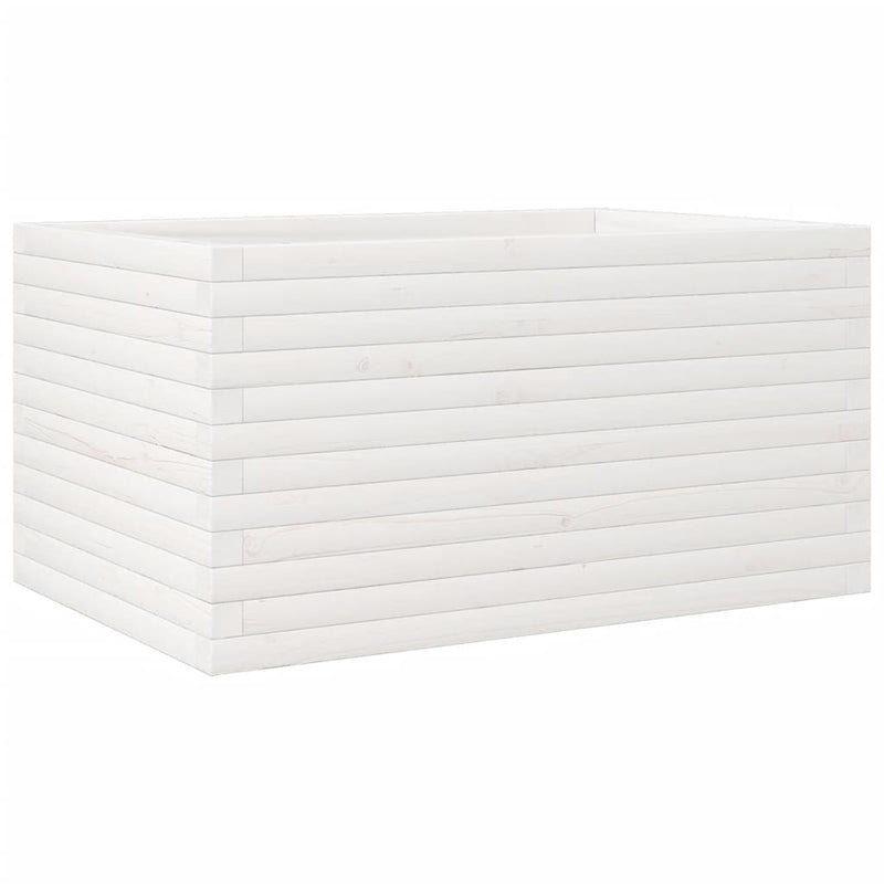 vidaXL fehér tömör fenyőfa kerti virágláda 90 x 60 x 45,5 cm