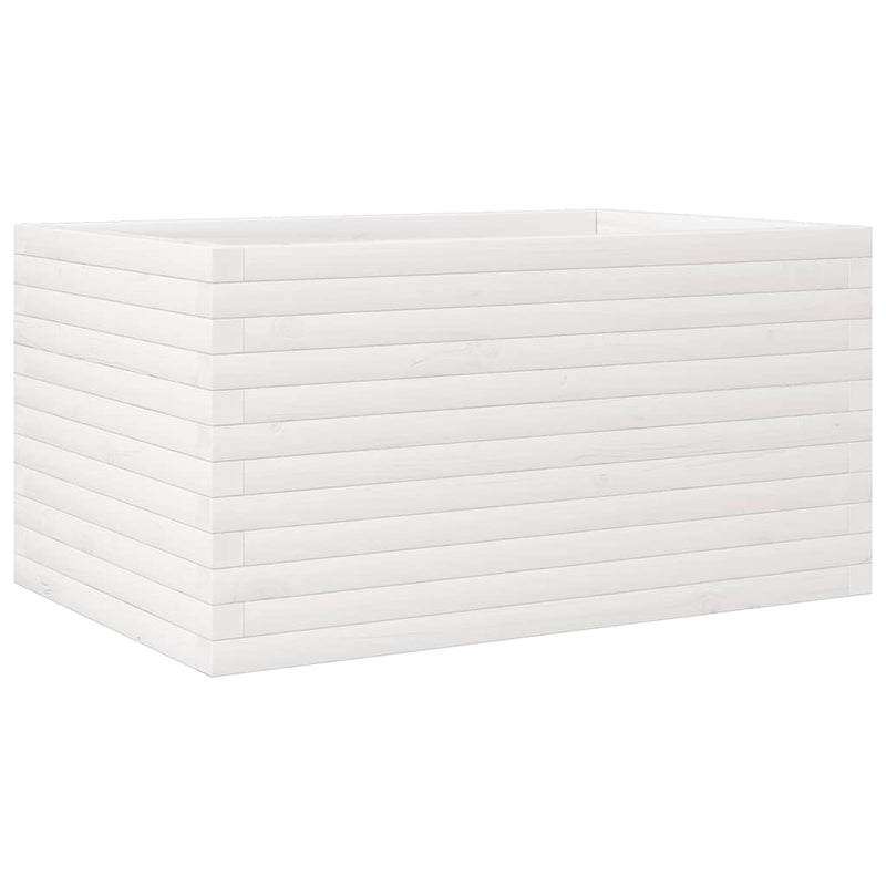 vidaXL fehér tömör fenyőfa kerti virágláda 90 x 60 x 45,5 cm