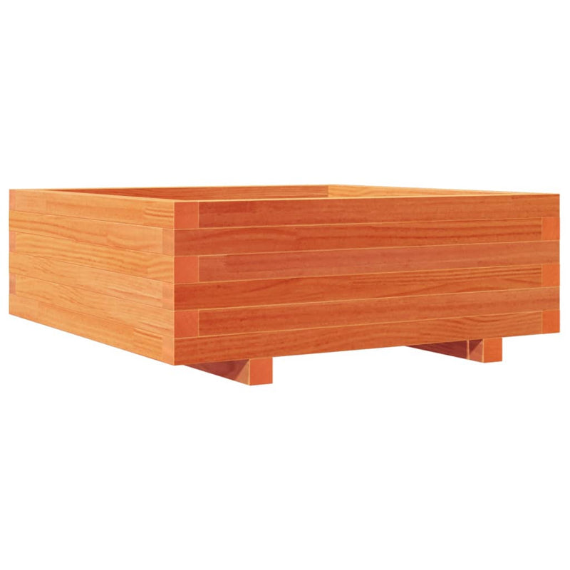 vidaXL viaszbarna tömör fenyőfa kerti virágláda 70x70x26,5 cm