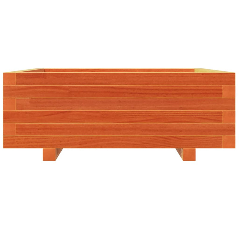 vidaXL viaszbarna tömör fenyőfa kerti virágláda 70x70x26,5 cm