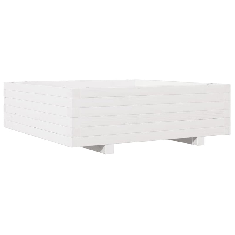 vidaXL fehér tömör fenyő virágláda 80x80x26,5 cm