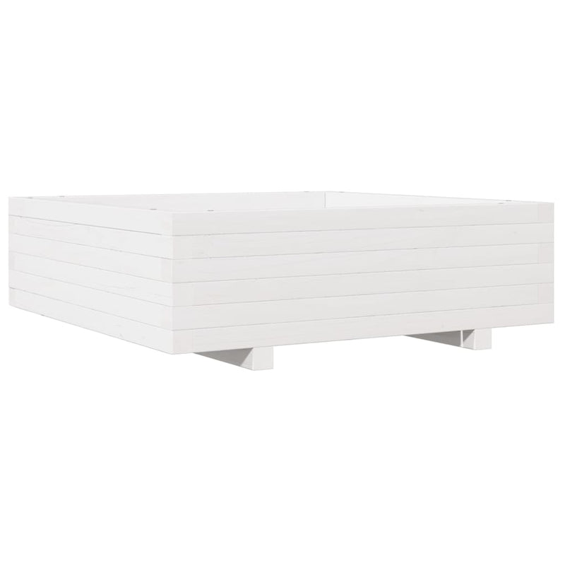 vidaXL fehér tömör fenyő virágláda 80x80x26,5 cm