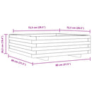 vidaXL viaszbarna tömör fenyőfa kerti virágláda 80x80x26,5 cm