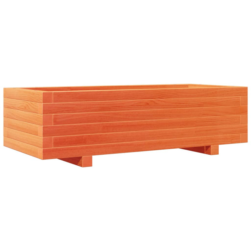 vidaXL viaszbarna tömör fenyőfa kerti virágláda 90 x 90 x 23 cm