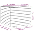 vidaXL fehér tömör fenyőfa kerti virágláda 60 x 60 x 49,5 cm
