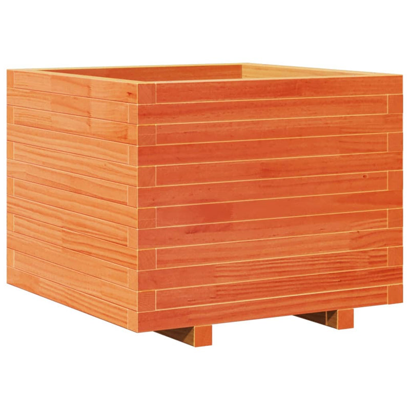 vidaXL viaszbarna tömör fenyőfa kerti virágláda 60 x 60 x 49,5 cm