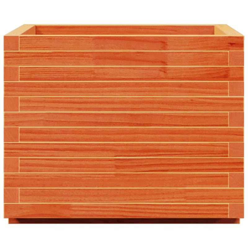 vidaXL viaszbarna tömör fenyőfa kerti virágláda 60 x 60 x 49,5 cm
