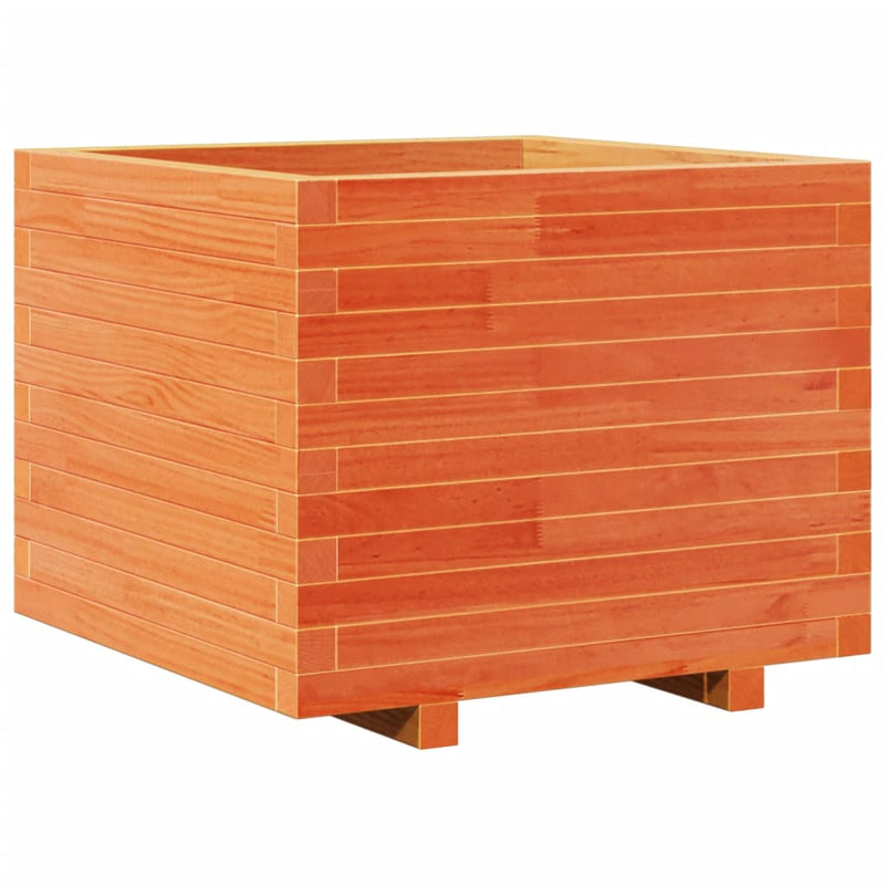 vidaXL viaszbarna tömör fenyőfa kerti virágláda 60 x 60 x 49,5 cm