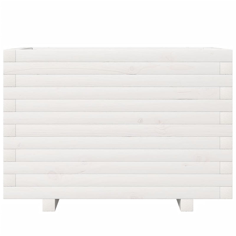 vidaXL fehér tömör fenyőfa virágláda 70 x 40 x 49,5 cm