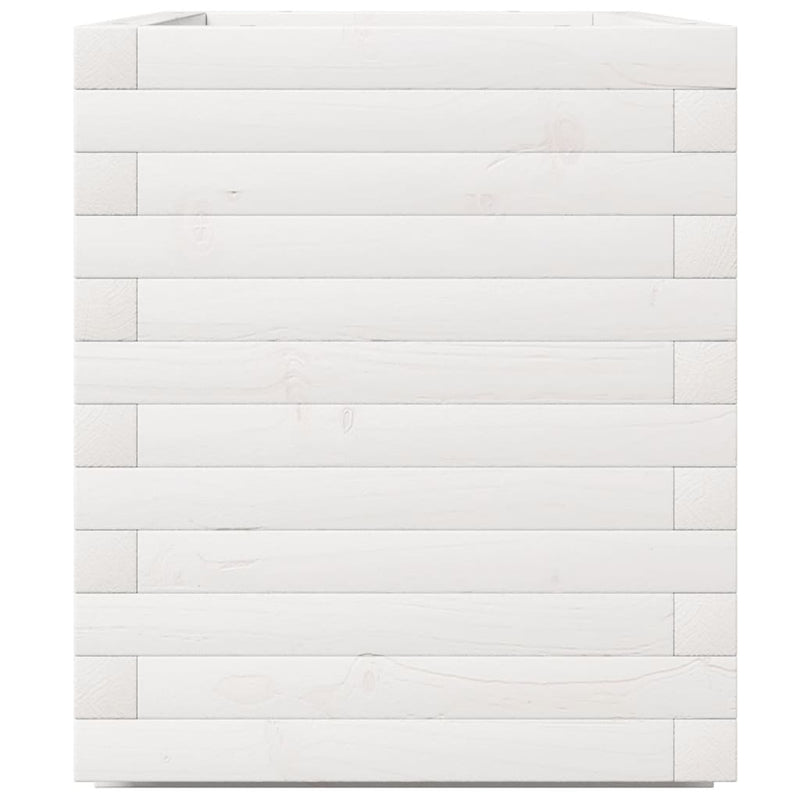vidaXL fehér tömör fenyőfa virágláda 70 x 40 x 49,5 cm