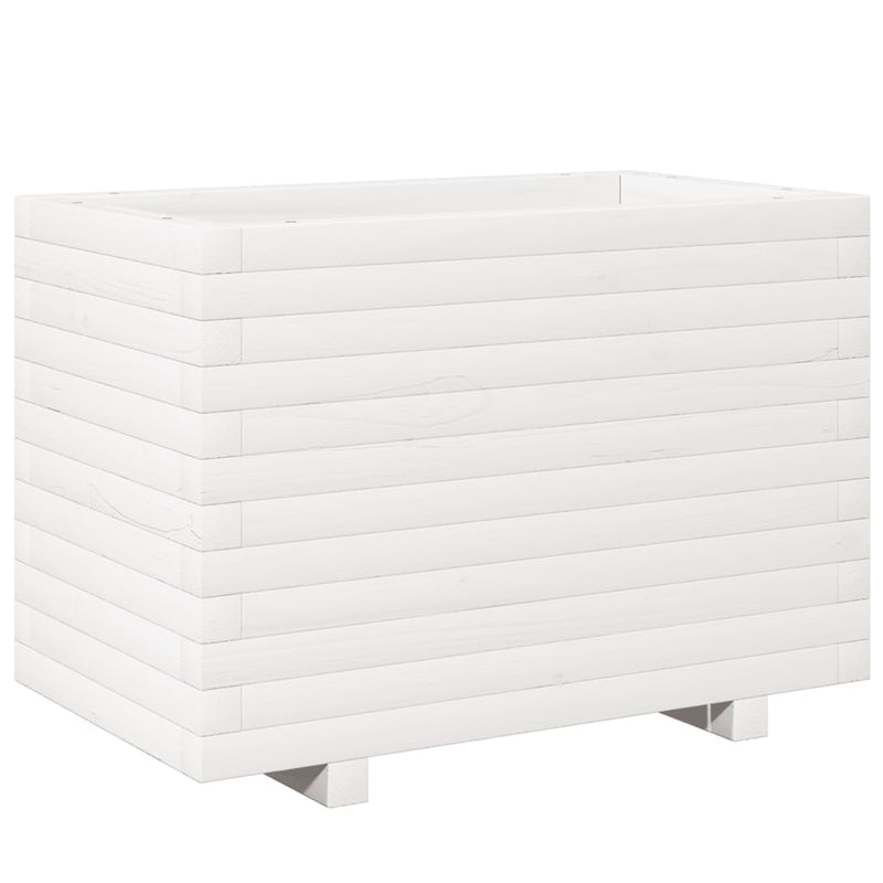 vidaXL fehér tömör fenyőfa virágláda 70 x 40 x 49,5 cm