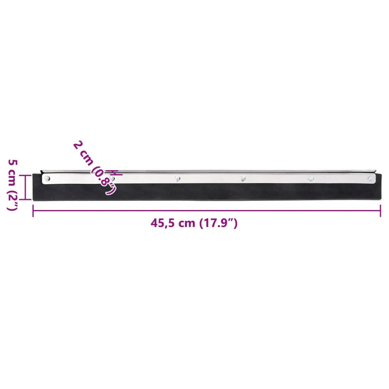 vidaXL 5 db acél és gumi padlólehúzó fejek 45,5 x 2 x 5 cm