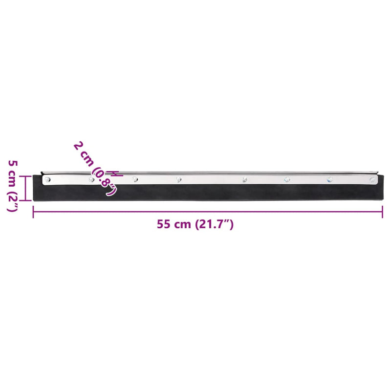 vidaXL acél és gumi padlólehúzó fej 55 x 2 x 5 cm