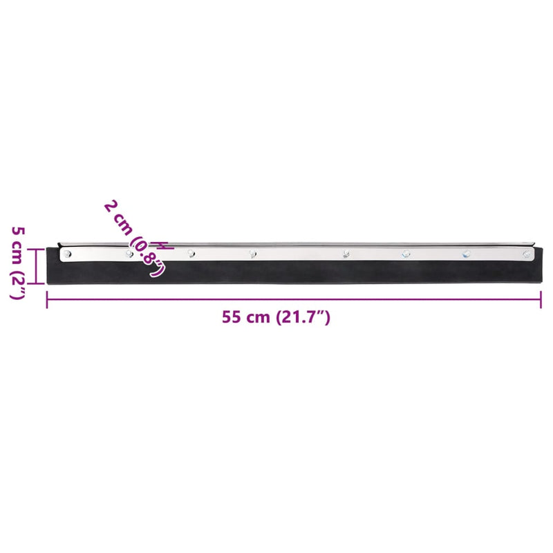 vidaXL 5 db acél és gumi padlólehúzó fejek 55 x 2 x 5 cm