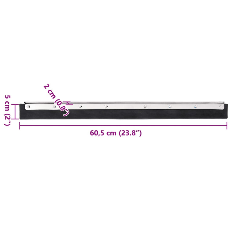 vidaXL 5 db acél és gumi padlólehúzó fejek 60,5 x 2 x 5 cm