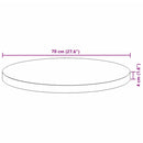 vidaXL kerek tömör akácfa asztallap Ø70 x 4 cm