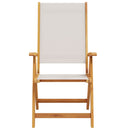 vidaXL 2 db tömör akácfa és textilén összecsukható kerti szék