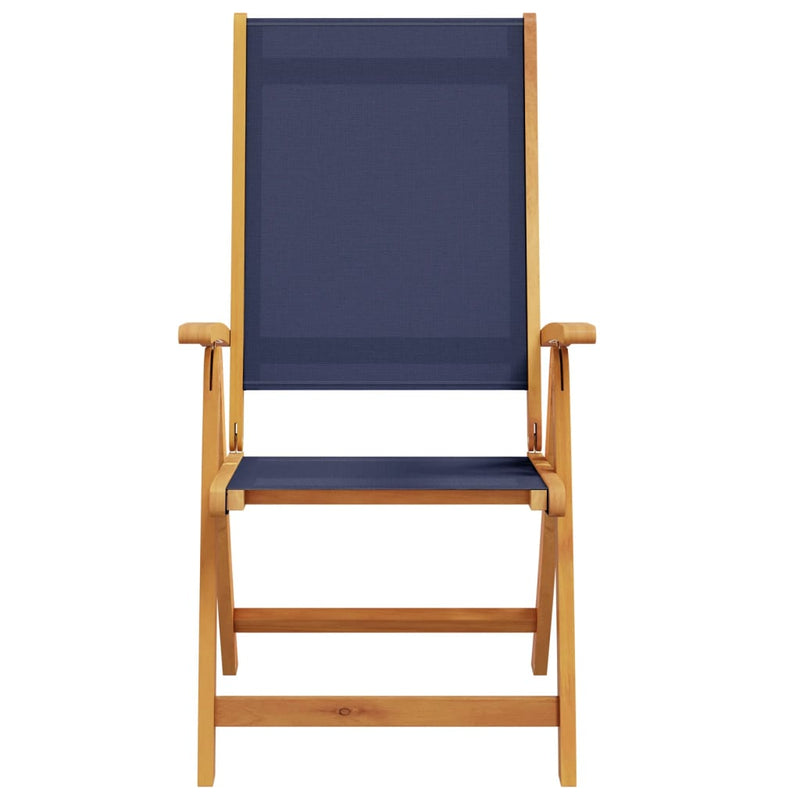 vidaXL 2 db tömör akácfa és textilén összecsukható kerti szék