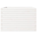 vidaXL fehér tömör fenyőfa kerti virágláda 70x70x46 cm