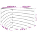 vidaXL tömör duglászfenyő kerti virágláda 70 x 70 x 46 cm
