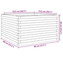 vidaXL tömör fenyő kerti virágláda 80x80x46 cm