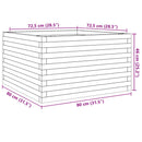 vidaXL viaszbarna tömör fenyőfa kerti virágláda 80 x 80 x 46 cm