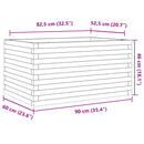 vidaXL viaszbarna tömör fenyőfa kerti virágláda 90 x 60 x 46 cm