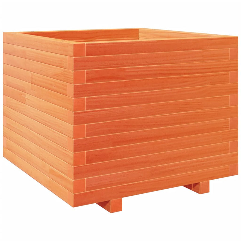 vidaXL viaszbarna tömör fenyőfa kerti virágláda 60 x 60 x 49,5 cm