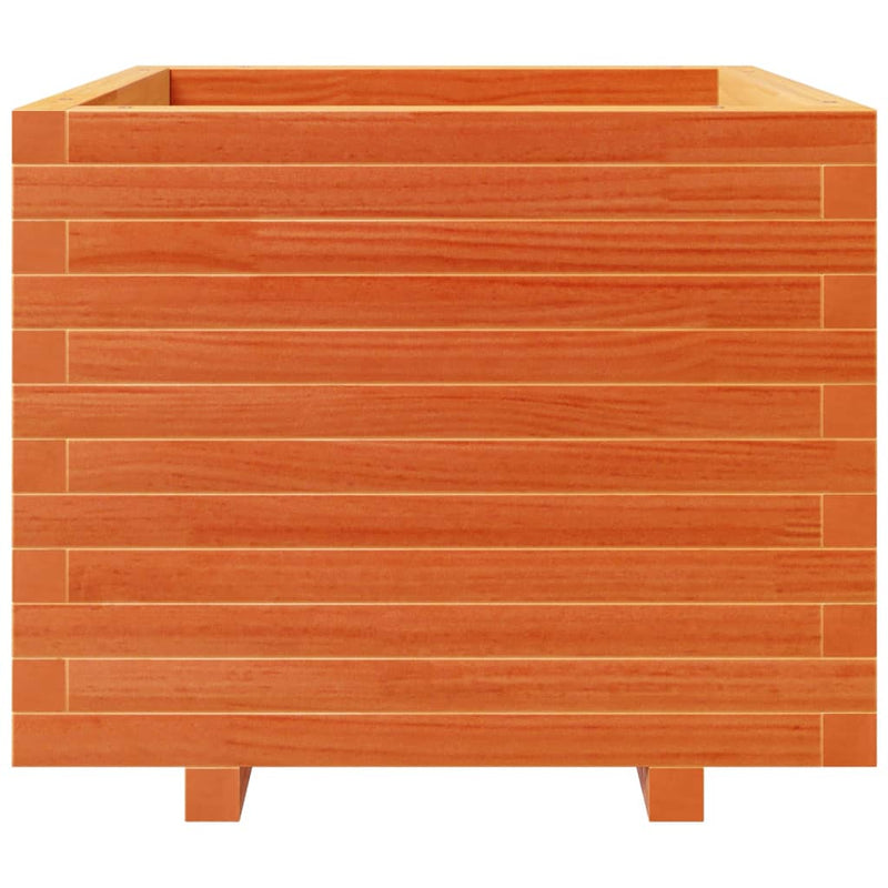 vidaXL viaszbarna tömör fenyőfa kerti virágláda 60 x 60 x 49,5 cm