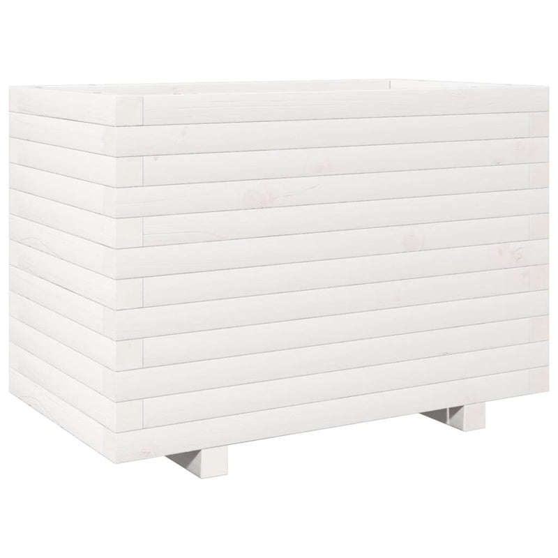 vidaXL fehér tömör fenyőfa virágláda 70 x 40 x 49,5 cm