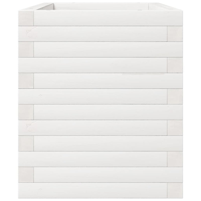 vidaXL fehér tömör fenyőfa virágláda 70 x 40 x 49,5 cm