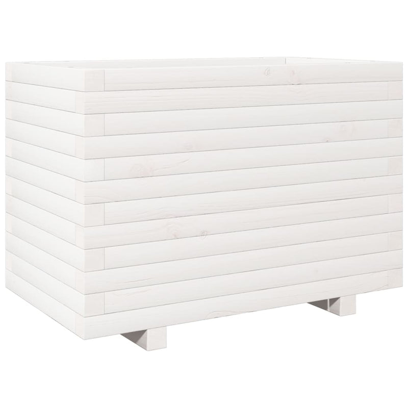 vidaXL fehér tömör fenyőfa virágláda 70 x 40 x 49,5 cm