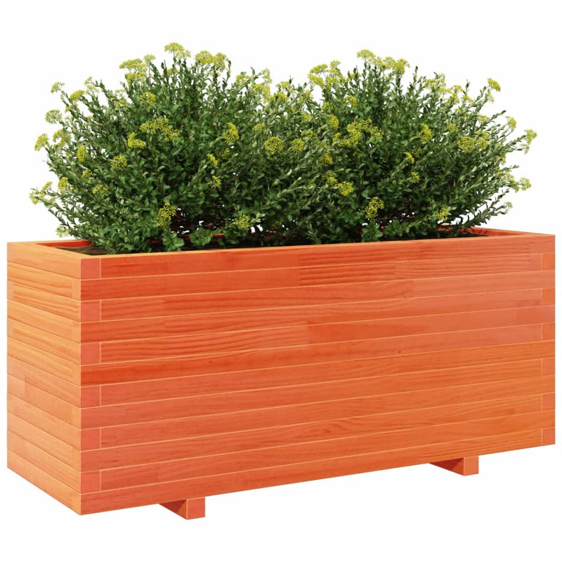 vidaXL viaszbarna tömör fenyőfa kerti virágtartó 110 x 40 x 49,5 cm