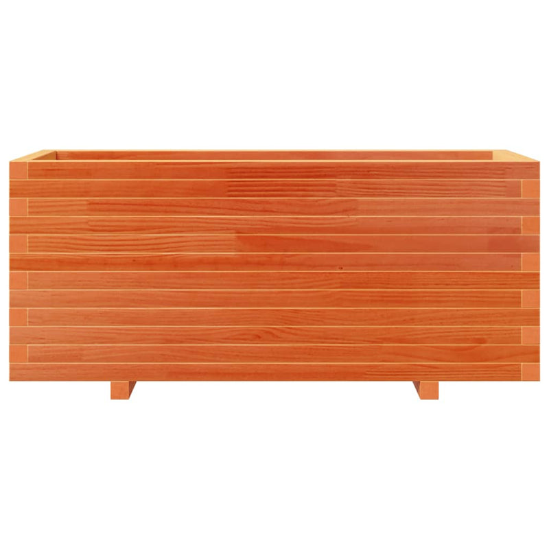 vidaXL viaszbarna tömör fenyőfa kerti virágtartó 110 x 40 x 49,5 cm