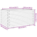 vidaXL fehér tömör fenyő virágláda 90 x 60 x 49,5 cm