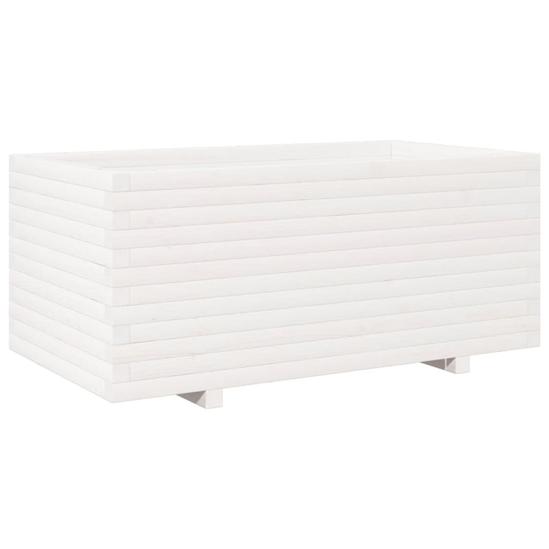 vidaXL fehér tömör fenyőfa kerti virágláda 110 x 60 x 49,5 cm