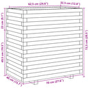 vidaXL viaszbarna tömör fenyőfa kerti virágláda 70x40x72,5 cm