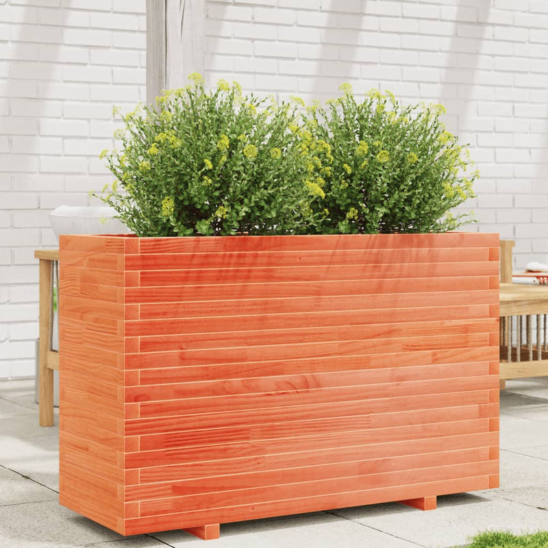 vidaXL viaszbarna tömör fenyőfa kerti virágláda 110x40x72,5 cm