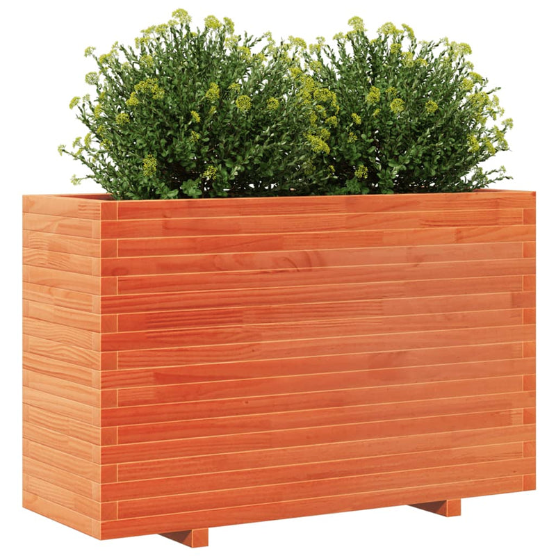 vidaXL viaszbarna tömör fenyőfa kerti virágláda 110x40x72,5 cm