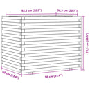 vidaXL fehér tömör fenyőfa kerti virágláda 90x60x72,5 cm