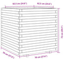 vidaXL tömör fenyő kerti virágláda 70x70x72 cm