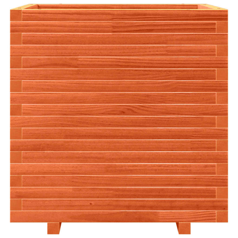 vidaXL viaszbarna tömör fenyőfa kerti virágláda 70x70x72 cm