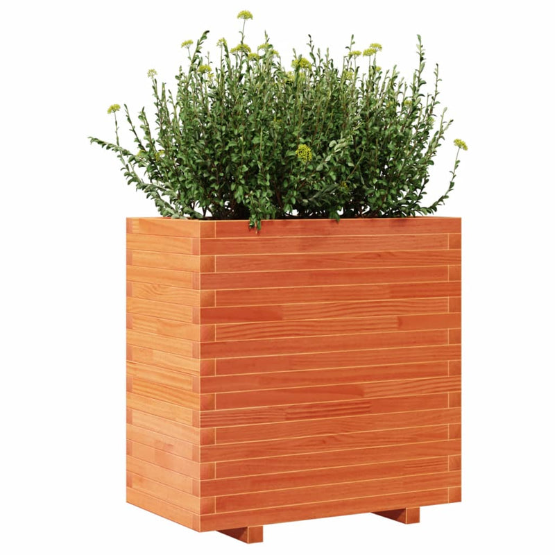 vidaXL viaszbarna tömör fenyőfa kerti virágláda 70x40x72 cm